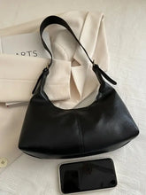 Taupe faux leather medium shoulder bag with black hobo design