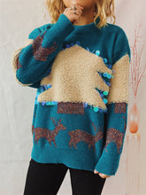 Teal Christmas Sweater with Lightning Bolt Sleeves Pullover
