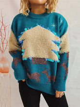 Teal Christmas Sweater with Lightning Bolt Sleeves Pullover Sky Blue Sweater Pullovers