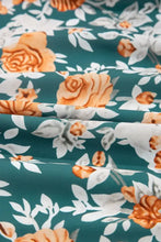 Floral Print Trimmed V Neck Tie Waist Sleeveless Dress Casual Dresses