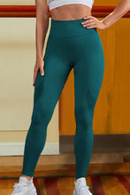 Teal High Waisted Seamless Scrunch Leggings Teal Woman Leggings