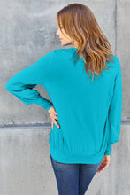 Teal Lantern Sleeve Blouse Basic Bae with Jeans Size Options