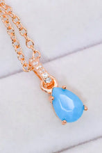 Teardrop Turquoise 4-Prong Pendant Necklace Necklaces