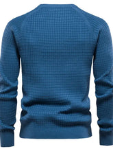 Texture Round Neck Long Sleeve Sweater Mens Tops