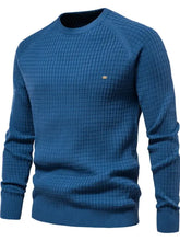 Texture Round Neck Long Sleeve Sweater Mens Tops