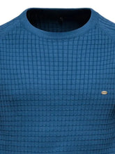 Texture Round Neck Long Sleeve Sweater Mens Tops