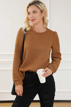 Texture Round Neck Long Sleeve Sweatshirt Woman Sweatshirts