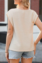 Textured Beige Asymmetrical Cotton Blend Top for Women
