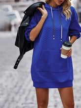 Textured Drawstring Tunic Hoodie Woman Sweatshirts