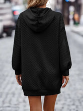 Textured Drawstring Tunic Hoodie Woman Sweatshirts