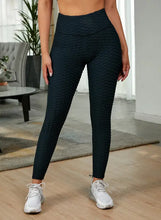 Textured High Waist Active Leggings Black Woman Leggings
