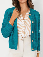Textured Knit Button-Front Cardigan Cardigans