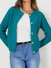 Textured Knit Button-Front Cardigan Cardigans