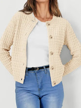 Textured Knit Button-Front Cardigan Cardigans