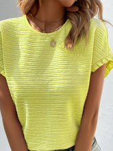 Textured Neon Yellow Ruffled Blouse for Women