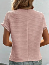 Textured Neon Yellow Ruffled Blouse for Women Woman T Shirts