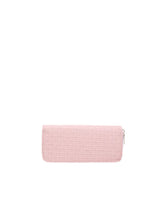 Textured PU Leather Wallet in White Black or Pink Woven Pattern