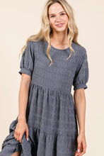 Textured Short Sleeve Tiered Maxi Dress for Women