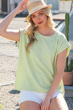 Textured Solid Muscle Sleeve Top for Women SAGE