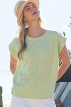 Textured Solid Muscle Sleeve Top for Women