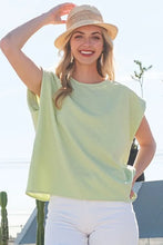 Textured Solid Muscle Sleeve Top for Women