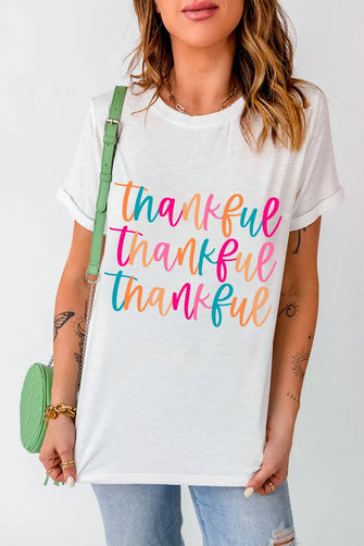 Thankful White T Shirt for Women White
