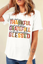 Thanksgiving Colorful Text White T Shirt for Women White