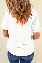 Thanksgiving Colorful Text White T Shirt for Women