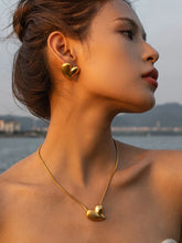 Three Gold Heart Pendants Necklace 18K Plated with Adjustable Chain Length