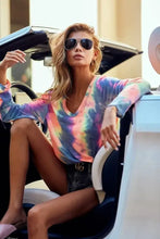 Tie Dye French Terry Long Sleeve Top for Women Woman T Shirts