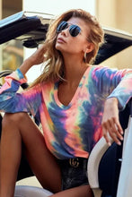 Tie Dye French Terry Long Sleeve Top for Women Woman T Shirts