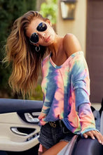Tie Dye French Terry Long Sleeve Top for Women Woman T Shirts