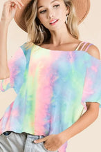 Tie Dye French Terry Off Shoulder Top for Women