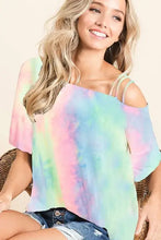 Tie Dye French Terry Off Shoulder Top for Women Woman T Shirts