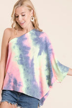Tie Dye French Terry One Shoulder Top for Women CHARCOAL TIE DYE