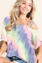 Tie Dye French Terry One Shoulder Top for Women CHARCOAL TIEDYE