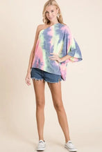 Tie Dye French Terry One Shoulder Top for Women Woman T Shirts