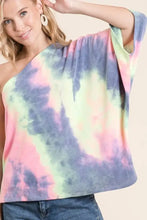 Tie Dye French Terry One Shoulder Top for Women Woman T Shirts