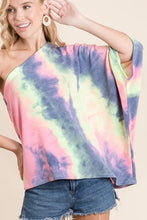 Tie Dye French Terry One Shoulder Top for Women
