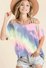 Tie Dye French Terry One Shoulder Top for Women