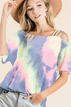 Tie Dye French Terry One Shoulder Top for Women Woman T Shirts