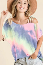 Tie Dye French Terry One Shoulder Top for Women Woman T Shirts