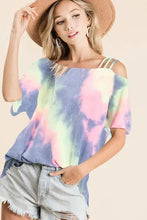 Tie Dye French Terry One Shoulder Top for Women Woman T Shirts