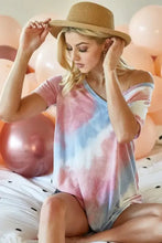 Tie Dye French Terry V Neck T Shirt for Women Woman T Shirts