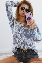 Tie Dye Print Long Sleeve Terry Pullover for Women