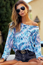 Tie Dye Print Long Sleeve Terry Pullover Shirt for Women