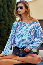 Tie Dye Print Long Sleeve Terry Pullover Shirt for Women