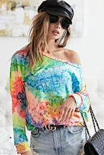 Tie Dye Soft Knit Jersey Long Sleeve Top for Women MULTI