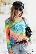 Tie Dye Soft Knit Jersey Long Sleeve Top for Women Woman T Shirts