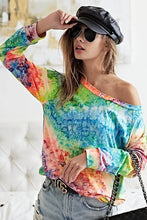 Tie Dye Soft Knit Jersey Long Sleeve Top for Women